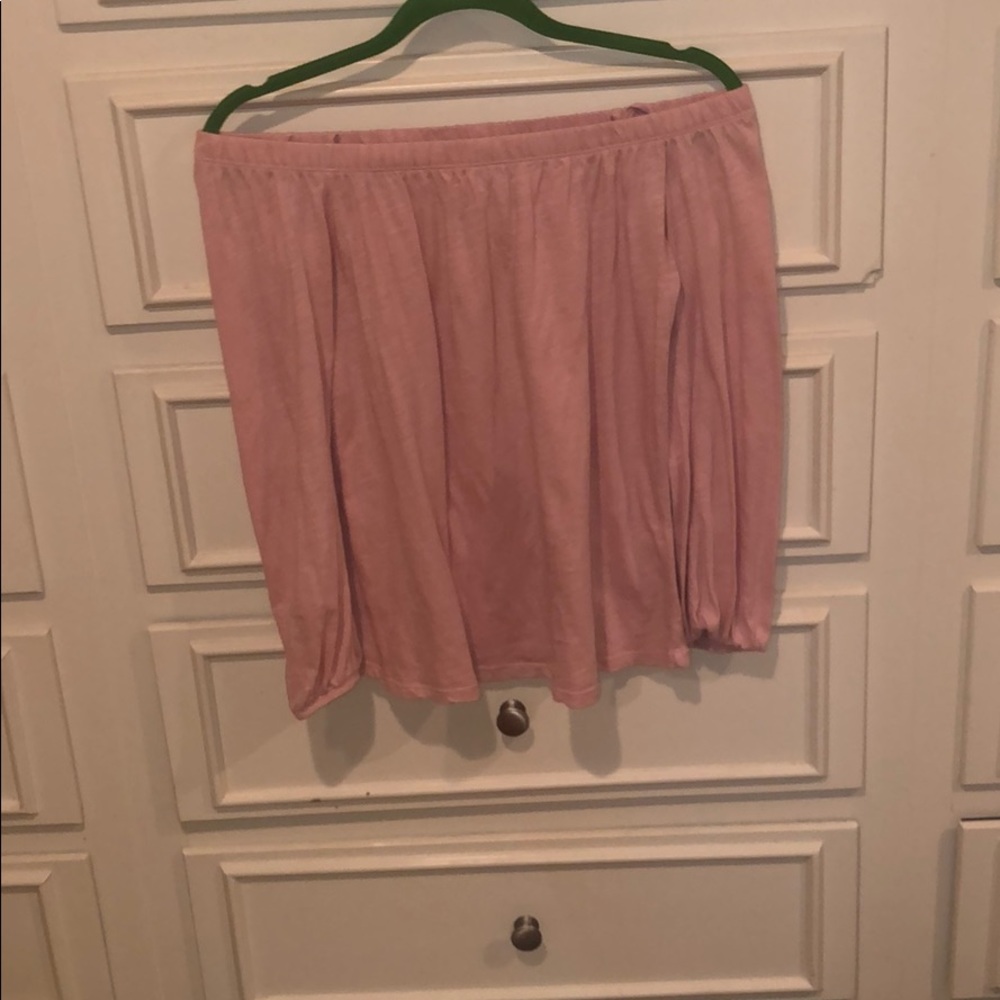 women’s pink off the shoulder top